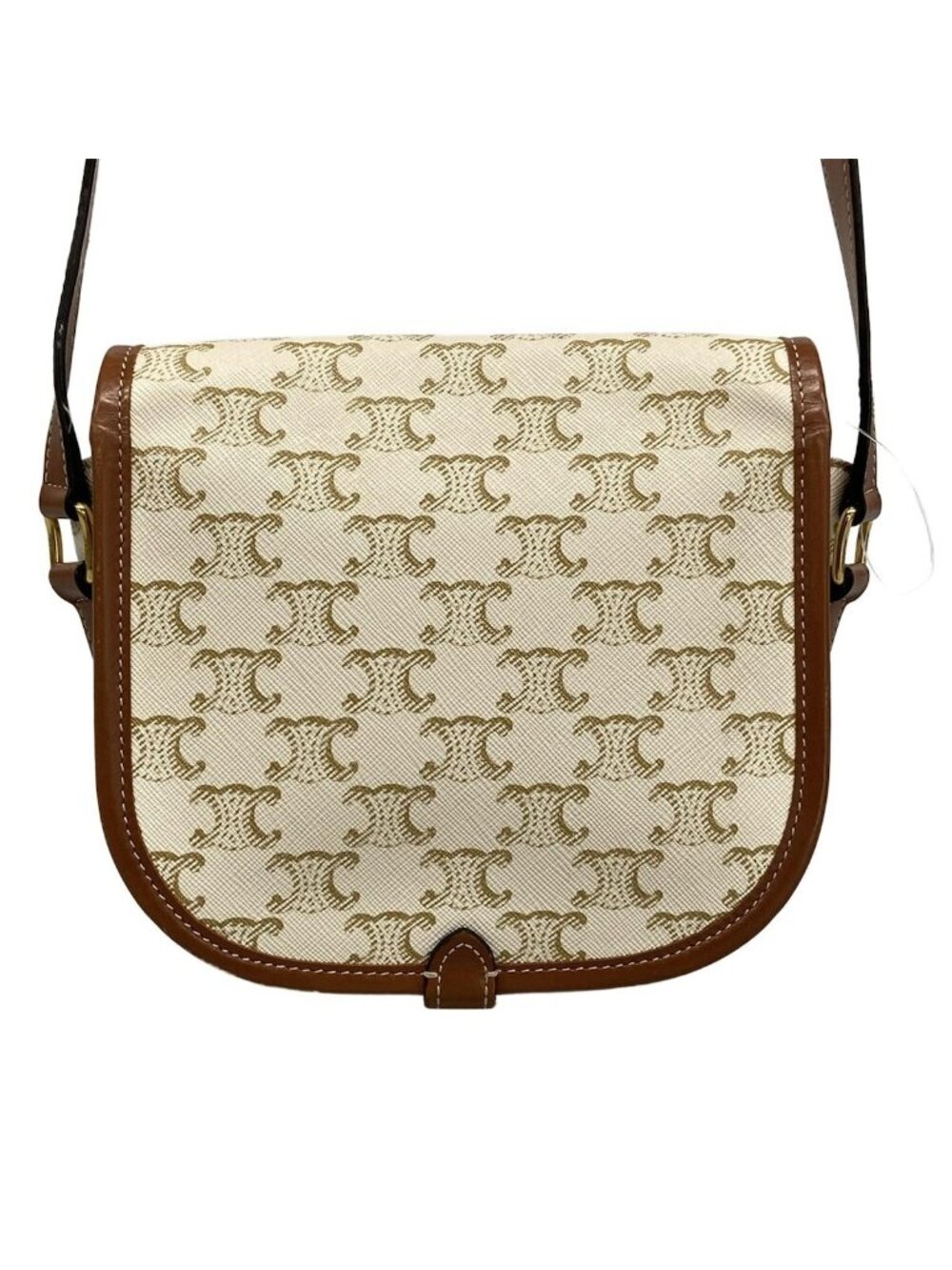 Celine Shoulder Bag Falco Midi Triomphe Canvas Ivory Beige Brown - Picture 3 of 15